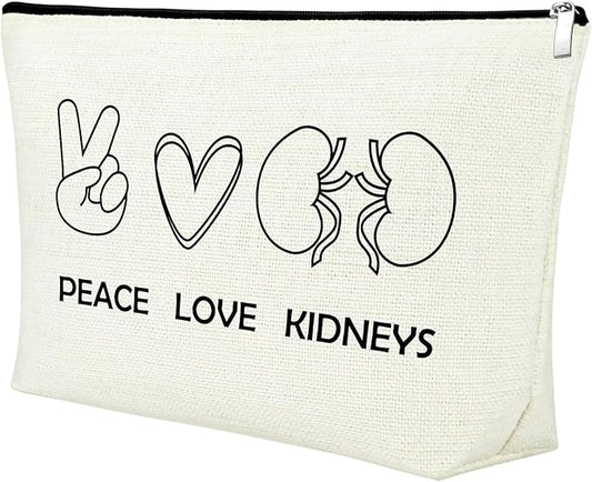 Kidney Transplant Gift Makeup Bag Kidney Donor Gifts for Women Nephrology Nurse Gift Nephrology Doctor Appreciation Cosmetic Bag Christmas Birthday Present for Dialysis Nurse Student Travel Pouch