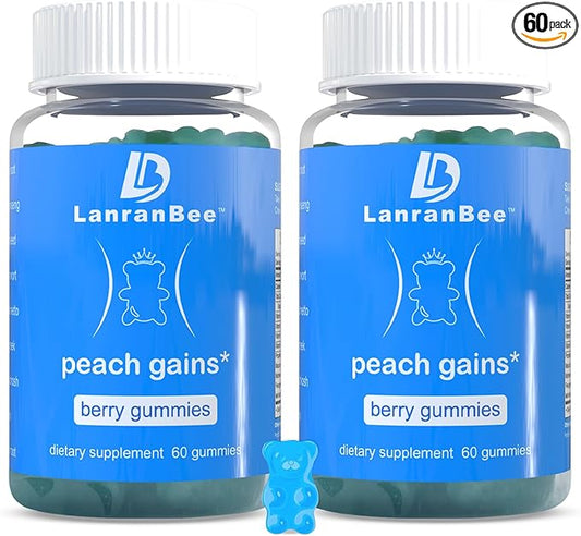 Booty Gummies | Bum Support Gummies for Women | Workout Enhancement |Vitamins for Women | Lift Hip line| Natural Botanical Blend | Berry Flavored | Womens Fitness Supplement (120 Count)