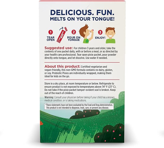 Nordic Naturals Kids Probiotic Pixies, Mixed Berry - 30 Packets - 3 Billion CFU - Digestive Wellness, Immune Support - Non-GMO, Vegan - 30 Servings