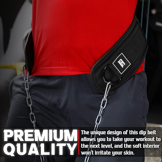 RIMSports Dip Belt For Weight Lifting - Weighted