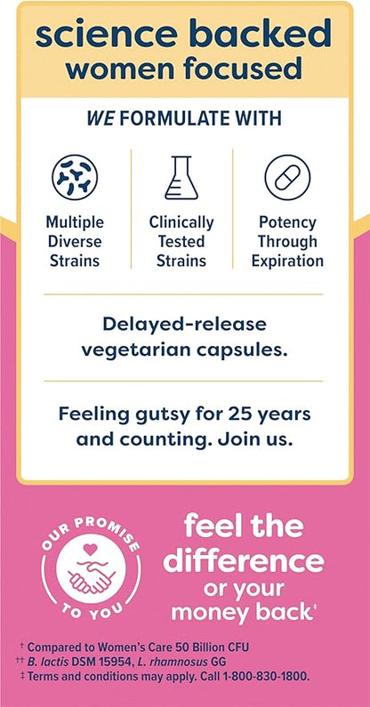 Renew Life Women's Probiotic Capsules, Supports pH Balance for Women, Vaginal, Urinary, Digestive and Immune Health, L. Rhamnosus GG, Dairy, Soy and Gluten-Free, 90 Billion CFU - 30 Ct