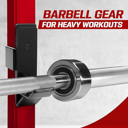 Yes4All Power Rack J-Hooks & Attachments – Heavy Duty Barbell Holders Compatible with 2x2 & 3x3 Power Racks for Home Gym