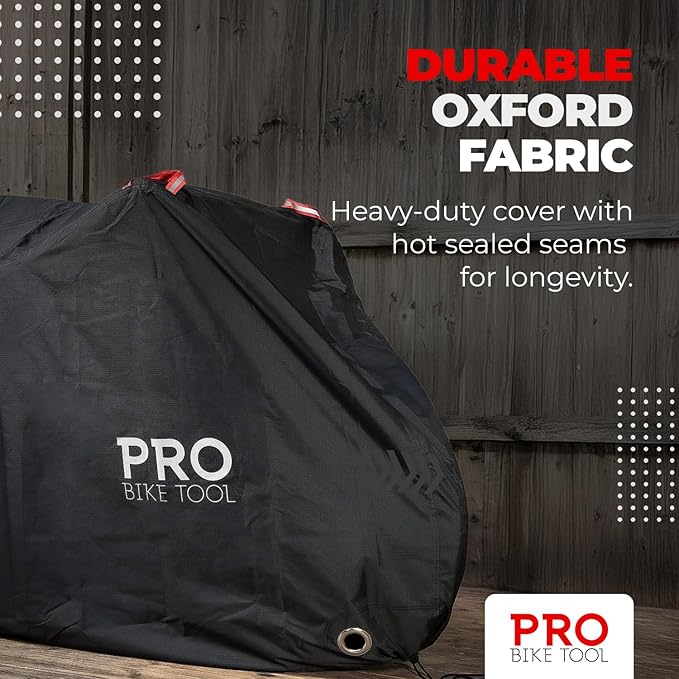 Pro Bike Tool Bike Cover for Outdoor Bike Storage - Stationary L for 1 Bike - Heavy Duty Riptstop Material, Waterproof and Anti-UV - Bicycle Cover Protection for Mountain & Road Bikes, Bike Tent