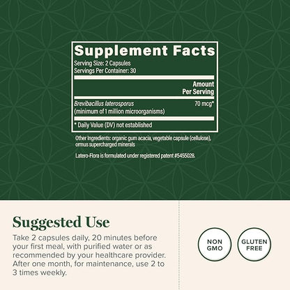 Latero-Flora Probiotic 60 count by Global Healing Center