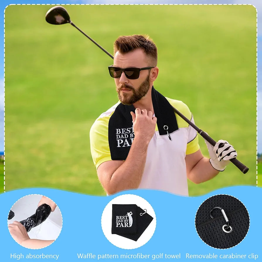 9 Pcs Golf Accessories Kit Golf Club Cleaning Kit Include Microfiber Towel, Cleaner Brush, Ball and Tee Holder, Divot Repair Tool, Ball Bag with Hook for Men Women Gifts