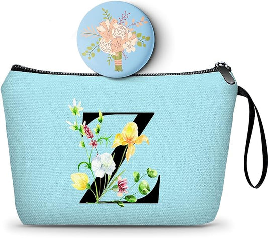 SEAMOON Birthday Friendship Bridesmaid Team Gifts for Employees Women Mom Girl Daughter Teenage Personalized Make up Cosmetic Bag Travel with Mirror Mothers Day Christmas Graduation Z