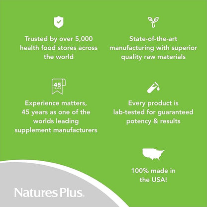 Natures Plus Hema-Plex Iron - 60 Slow-Release Mini-Tabs - 85 mg Chelated Iron - Total Blood Health - with Vitamin C & Bioflavonoids - Vegan, Gluten Free - 30 Servings