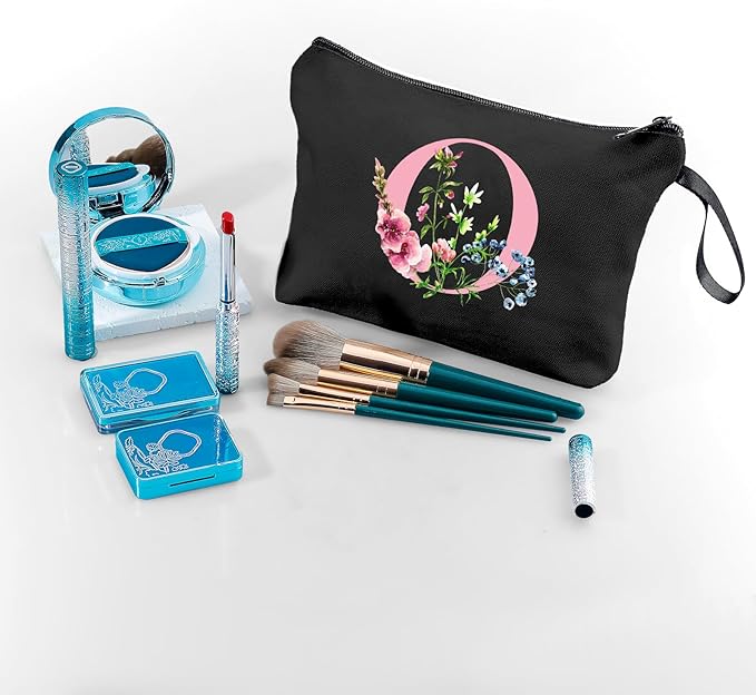 SEAMOON Women Birthday Unique Maid of Honor Friendship Gifts for Women Sister Bridesmaid Bride Personalized Travel Makeup Cosmetic Bag with Mirror Valentines Mothers Day Christmas Graduation O