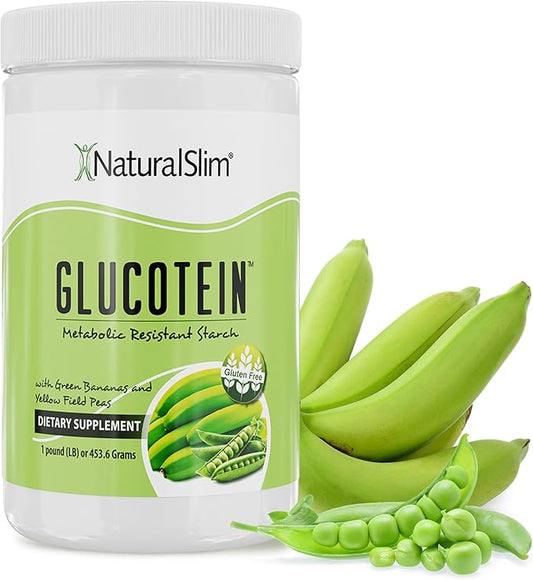 NaturalSlim Resistant Starch with Organic Green Banana Flour and Pea Starch Blend - Non-GMO & Gluten Free - Metabolism & Gut Health Support - 16 Servings