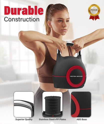Adjustable Kettlebell 7 Weight Options Set (5-44LBs) Circular