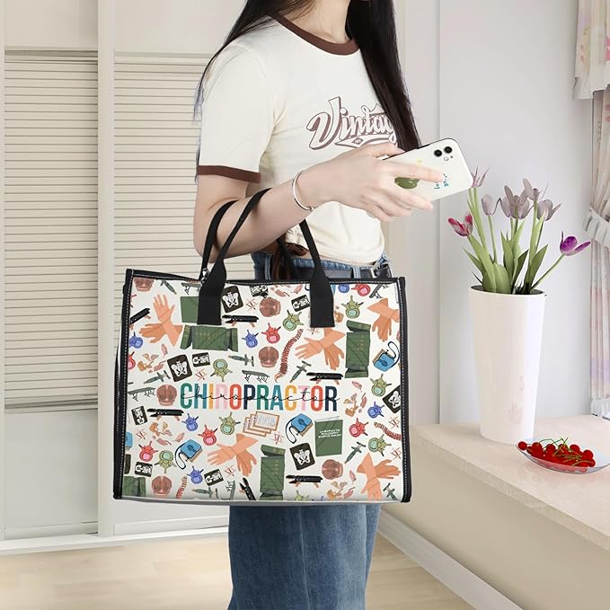 WZMPA Chiropractor Cosmetic Bag Chiropractic Assistant Gifts Chiropractic Makeup Zipper Pouch Bag Chiropractor Merchandise (Chiropractor-TB)