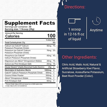 Gaspari Nutrition Glycofuse: Performance and Recovery Carbohydrate, 25g Cluster Dextrin and 1g Electrolyte and Hydration Matrix (Strawberry Kiwi, 30 Servings)