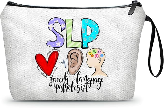 Speech Therapist Gift,Slp Gifts,Speech Pathologist Gifts,Therapist Gifts,Appreciation Gifts for Women,Speech Language Pathologist Gifts,Therapist Makeup Bag,Gift for Friend,Christmas Gifts