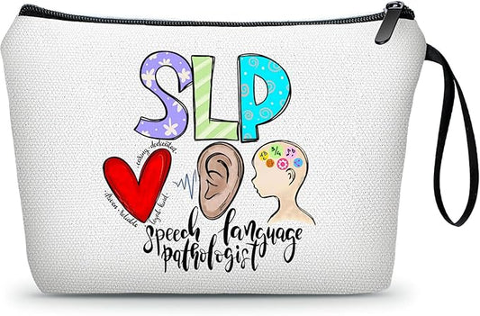 Speech Therapist Gift,Slp Gifts,Speech Pathologist Gifts,Therapist Gifts,Appreciation Gifts for Women,Speech Language Pathologist Gifts,Therapist Makeup Bag,Gift for Friend,Christmas Gifts