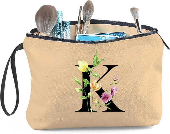 SEAMOON Birthday Thank You Appreciation Monogrammed Gifts for Mom Aunt Teacher Sister Friend Coworkers Bride Bridesmaid Makeup Cosmetic Bag with Mirror Mothers Day Christmas Graduation K