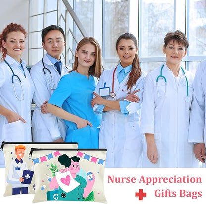 30 Pack Nurse Makeup Bags Nurse Cosmetic Bags Bulk Nurse Gift Survival Kit Funny Nursing Travel Toiletry Makeup Bag Nurse Appreciation Gifts for Women Men Thank You Nurse Appreciation Week Gift