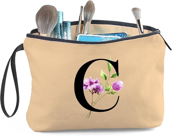 SEAMOON Birthday Thank You Appreciation Monogrammed Gifts for Mom Aunt Teacher Sister Friend Coworkers Bride Bridesmaid Makeup Cosmetic Bag with Mirror Mothers Day Christmas Graduation C
