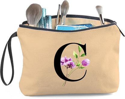 SEAMOON Birthday Thank You Appreciation Monogrammed Gifts for Mom Aunt Teacher Sister Friend Coworkers Bride Bridesmaid Makeup Cosmetic Bag with Mirror Mothers Day Christmas Graduation C