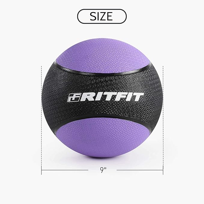 RitFit Weighted Medicine Ball - Non-Slip Rubber Shell