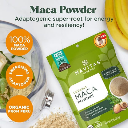 Navitas Organics Maca Powder, 16 oz. Bag, 90 Servings — Organic, Non-GMO, Low Temp-Dried, Gluten-Free
