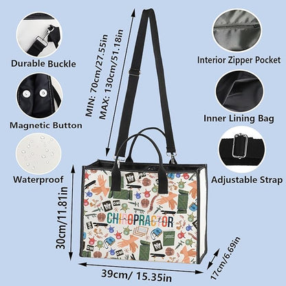 WZMPA Chiropractor Cosmetic Bag Chiropractic Assistant Gifts Chiropractic Makeup Zipper Pouch Bag Chiropractor Merchandise (Chiropractor-TB)