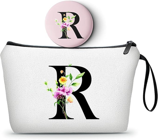 SEAMOON Bridesmaid Proposal Bridal Birthday Unique Gifts for Women Bride Friend Bestie Personalized Travel Make up Cosmetic Bag with Mirror Valentines Mothers Day Christmas Graduation R
