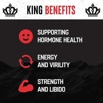 The Fittest King - Testosterone Booster Supplement - Supports Hormone Health, Stamina, & Strength - Includes Grass fed Bovine Liver, Bone Marrow, Heart & Testicle - 180 Capsules