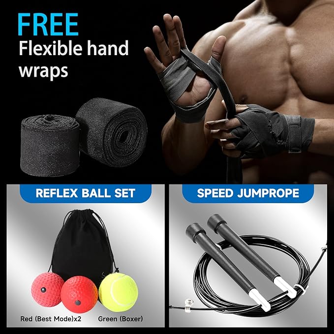 Mr Boxing King Punching Bag Set for Adults 4ft Heavy Boxing Bag Set 80 Lb Capacity, Unfilled Training Bag for Home Gym Set Kickboxing MMA Karate Martial Arts