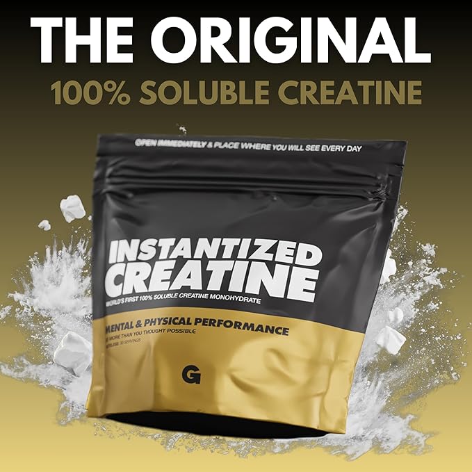 Instantized Creatine Monohydrate Gains in Bulk, Worlds First 100% Soluble Creatine for Strength, Performance, and Muscle Building (30 Servings)