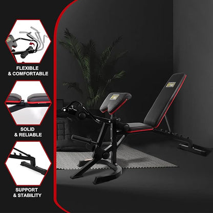 Signature Fitness Multifunctional Workout Station Adjustable Workout Bench 800-Pound Capacity