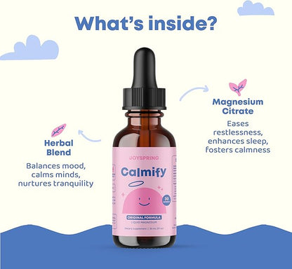 Magnesium Citrate Liquid - Magnesium Supplements for Kids - Sugar & Gluten Free Liquid Magnesium for Toddlers with Chamomile, Passion Flower Supplement - Magnesium Calm for Kids & Adults - 30 Servings