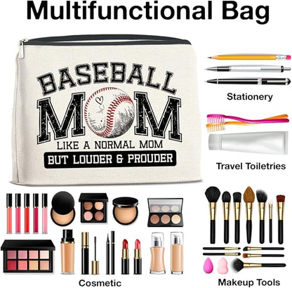 Baseball Mom Gifts for Women Makeup Bag Funny Baseball Mom Cosmetic Bag Zipper Makeup Pouch