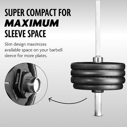 DMoose Fitness Barbell Clips 2" (Pair) - Quick Release Olympic Barbell Clamps & Collars with Anti Slip TPR Lining for Secure Weightlifting & Powerlifting - Weight Clips for Bars at Home or Gym