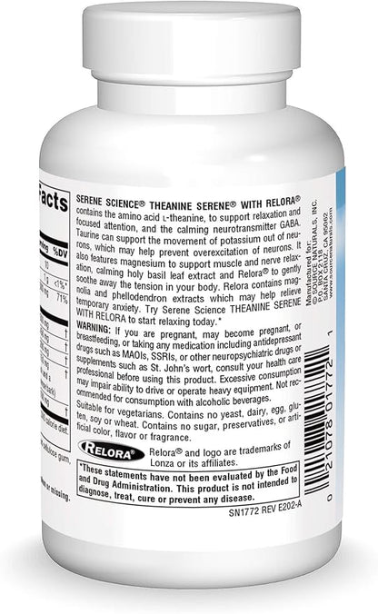 Source Naturals Serene Science Theanine Serene with Relora - Calm Mind & Body - 60 Tablets