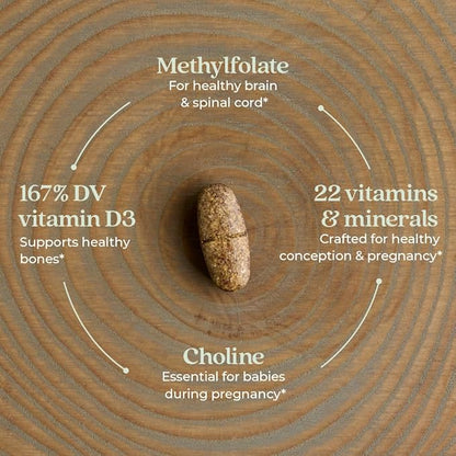 New Chapter Prenatal Vitamins, One Daily Prenatal Multivitamin with Methylfolate + Choline for Healthy Mom & Baby, Gluten Free & Non-GMO, 30 Count