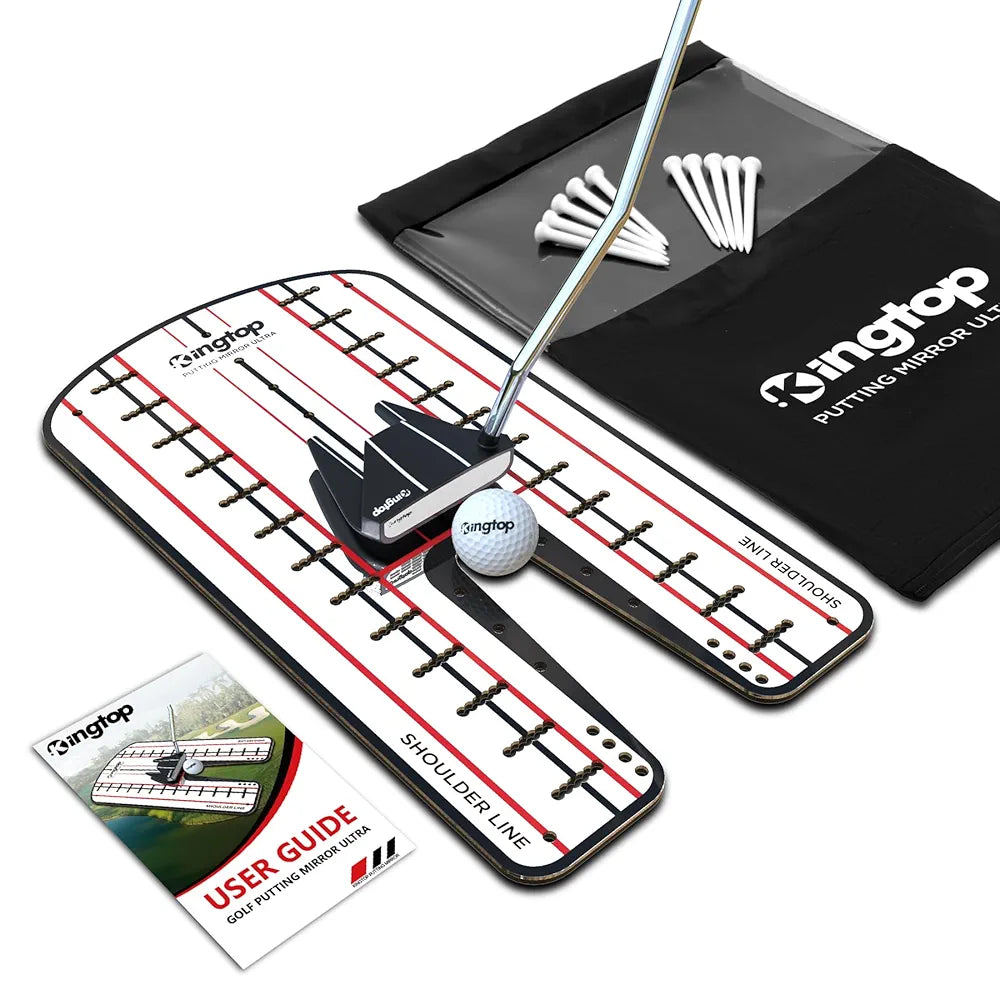KINGTOP Golf Putting Mirror - Alignment Putting Training Aids for Consistency & Accuracy - Ideal for Indoor | Outdoor Practice, with Carry Bag and Golf Tees