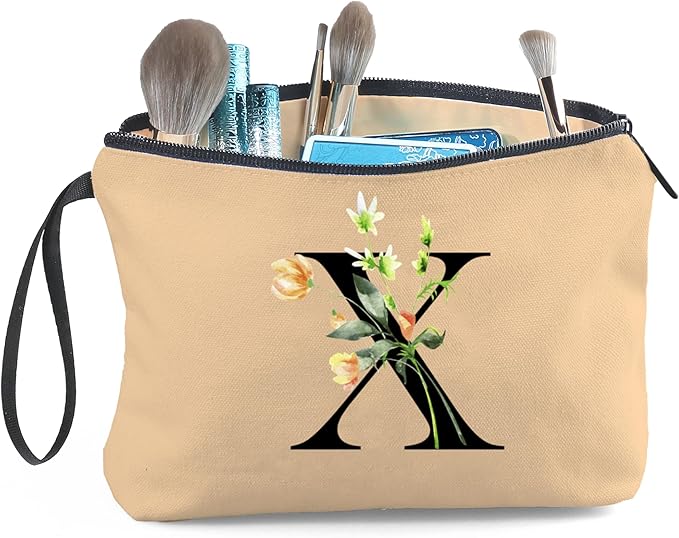 SEAMOON Happy Birthday Friendship Bridesmaid Team Gifts for Employees Women Mom Aunt Daughter Teenage Girl Personalized Make up Cosmetic Bag Travel with Mirror Mothers Day Christmas Graduation X