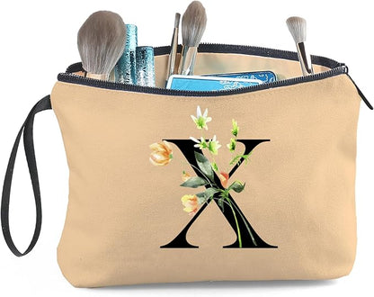 SEAMOON Happy Birthday Friendship Bridesmaid Team Gifts for Employees Women Mom Aunt Daughter Teenage Girl Personalized Make up Cosmetic Bag Travel with Mirror Mothers Day Christmas Graduation X
