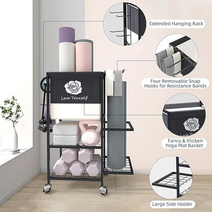 Yoga Mat Storage Rack，Home Gym Storage Rack Gym