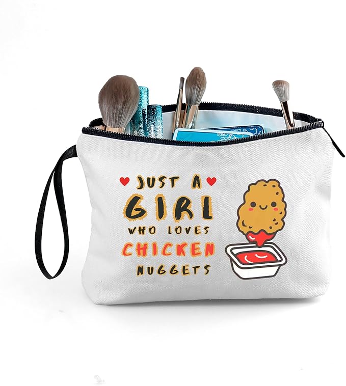 Chicken Nugget Gifts,Foodie Gifts,Funny Food Gifts,Friend Gift,Gift for Sisters from Sister,Makeup Bag for Women,Cute Gifts for Friend,Quirky Gifts,Fun Gifts for Women,Christmas Gifts for Daughter