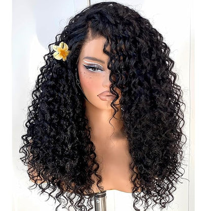 Wear And Go Glueless Wig Pre-Plucked Synthetic Curly Wig HD Lace Frontal Wig 13x6 Afro Wig Kinky Curly With Layer Beginners Friendly 18 Inch