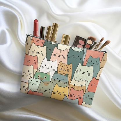 Cute Cat Makeup Bag Cat Gifts Cosmetic Bag Cat Lover Gifts for Women Girls Friends Niece Cat Themed Gifts Cat Stuff Travel Organizer Zipper Pouch Graduation Birthday Friendship Gifts
