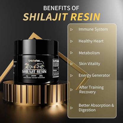 60g Shilajit Resin Pure Himalayan Organic 100% Shilajit Natural Resin Mineral Supplements for Men/Women, with 85+ Trace Minerals & Fulvic Acid for Energy