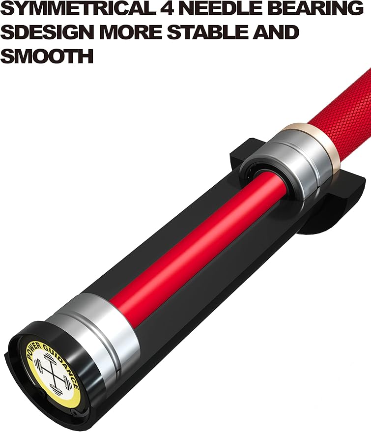 POWER GUIDANCE Olympic Barbell Solid Bar 7ft Strength 1600-Pound Capacity