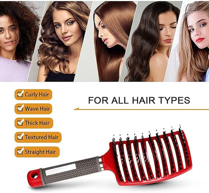 Voremy Magical Ultra Detangling Brush for Wet or Dry Hair - Fast Drying Styling Massage Hairbrush for Men, Women and Kids (Pink+Purple)