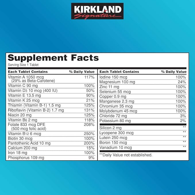 Kirkland Signature Daily Multi, 500 Tablets (2 Pack)