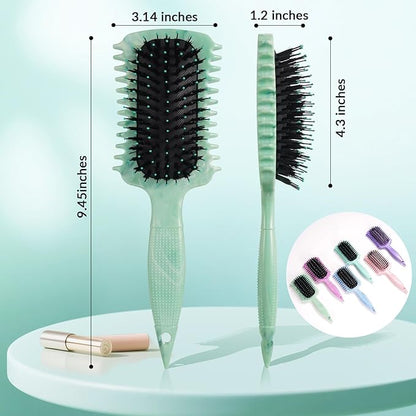 Curl Defining Brush, Volume Curly Hair Brush Products for Effortlessly Detangling Shaping and Styling Women's Men's Curls on All Wet or Dry Hair Types, Reduces Frizz (Marble Green)