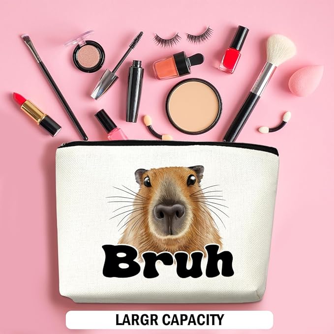 Capybara Makeup Bag, Capybara Gifts for Women, Capybara Lovers Cosmetic Bag Travel Organizer Bags Makeup Pouch, Capybara Stuff Animal Lovers Gifts for Girls Friend Sisters Christmas birthday Gifts