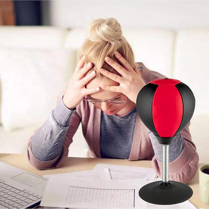 Stress Buster Desktop Punching Bag - Suctions to Your Desk, Heavy Duty Stress Relief Ball, Funny Gifts for Boss or Coworker, Perfect for Kids and Adults, Easter