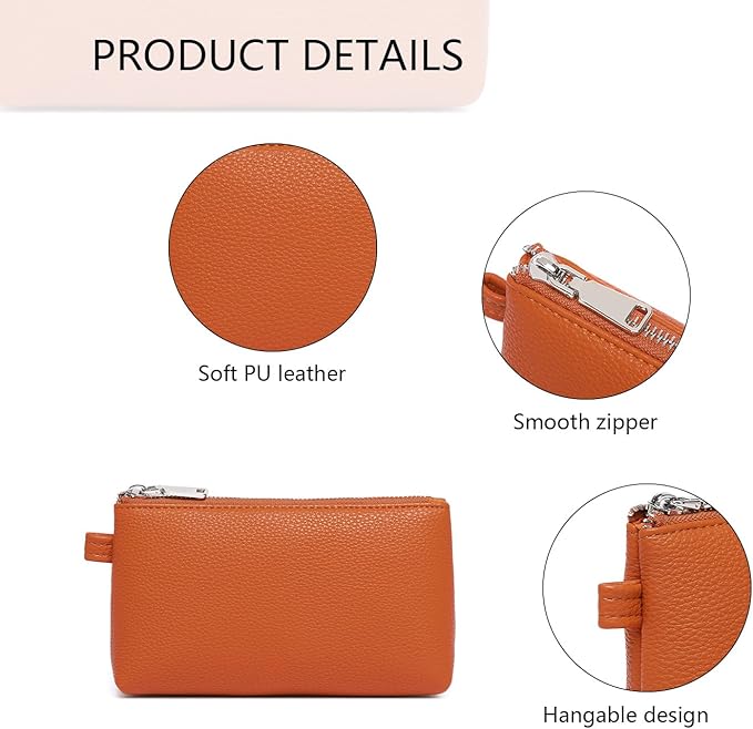 PU Leather Makeup Simple and Convenient Handbag Small Exquisite Storage Bag (Pu/Vitality Orange)